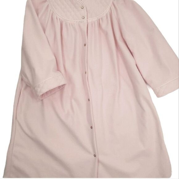Vintage Homebodies By Leisure Life Vintage Pink Fleece House Dress Size 3X - Picture 4 of 17